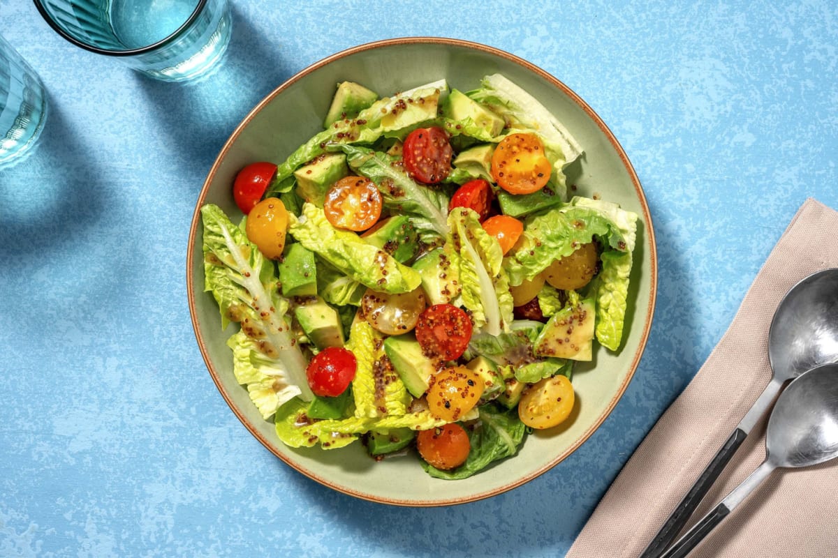 Crunchy Lettuce, Tomato and Avocado Salad 