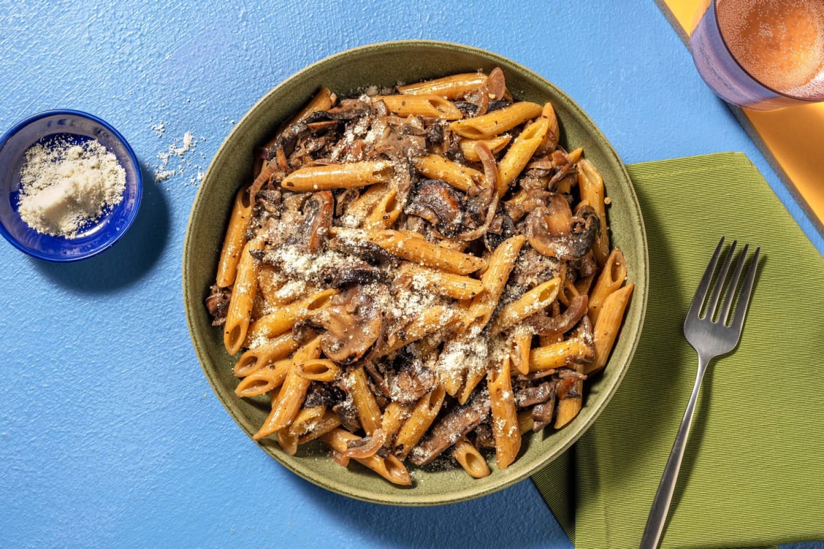 Creamy Double Mushroom and Chicken Breast Penne