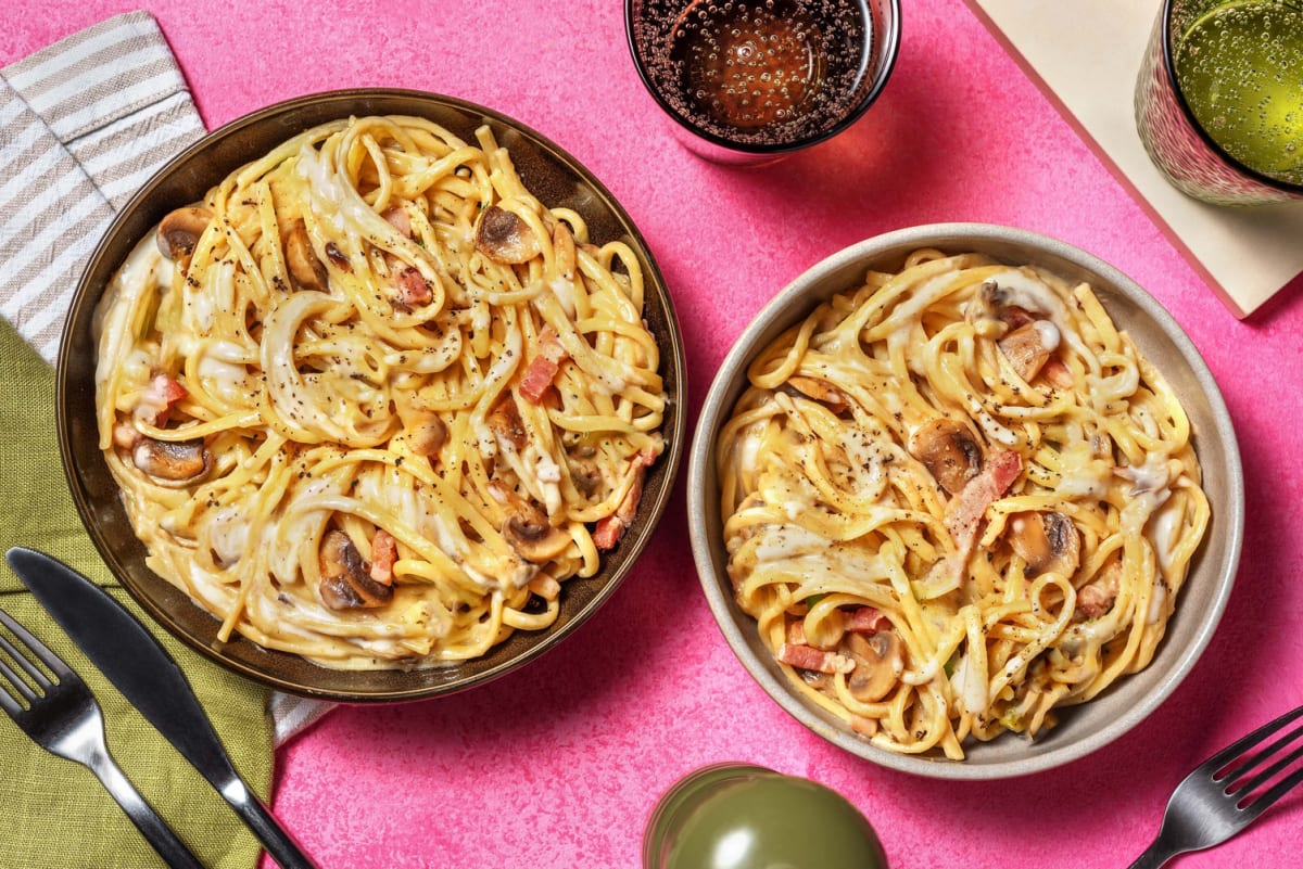 Verse spaghetti met truffel-paddenstoelenroomsaus