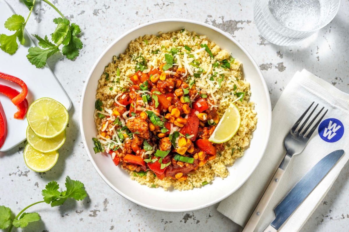 Chipotle Pork, Corn and Pepper Bowl