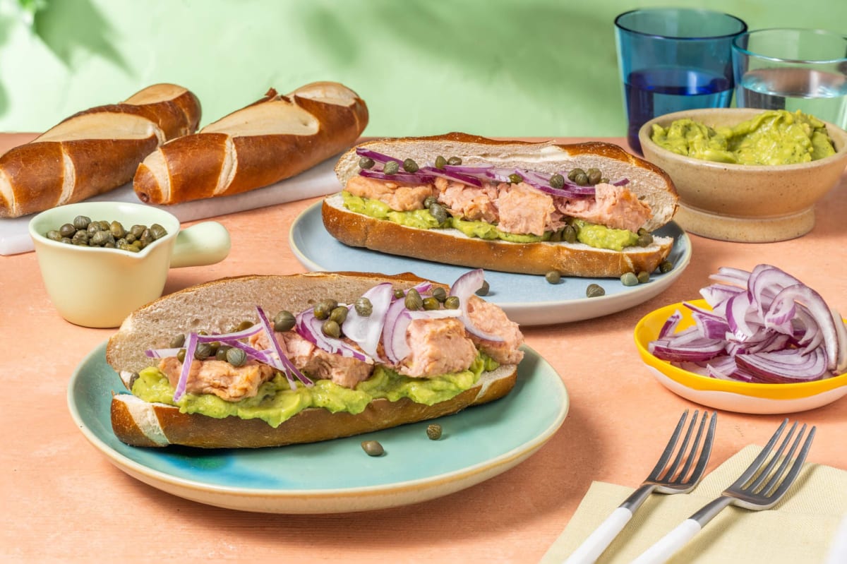 Sandwich mit veganen Filets nach Lachs-Art