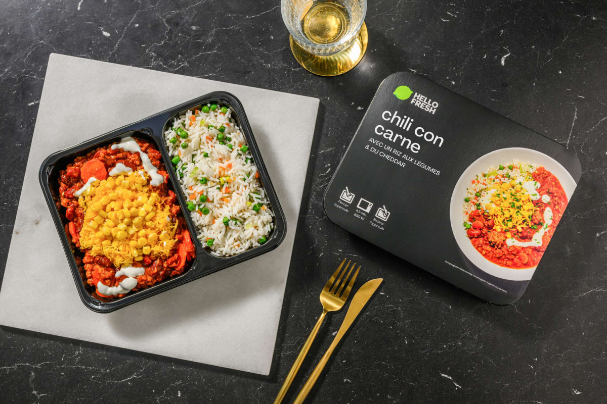 Chili con carne & riz aux petits légumes