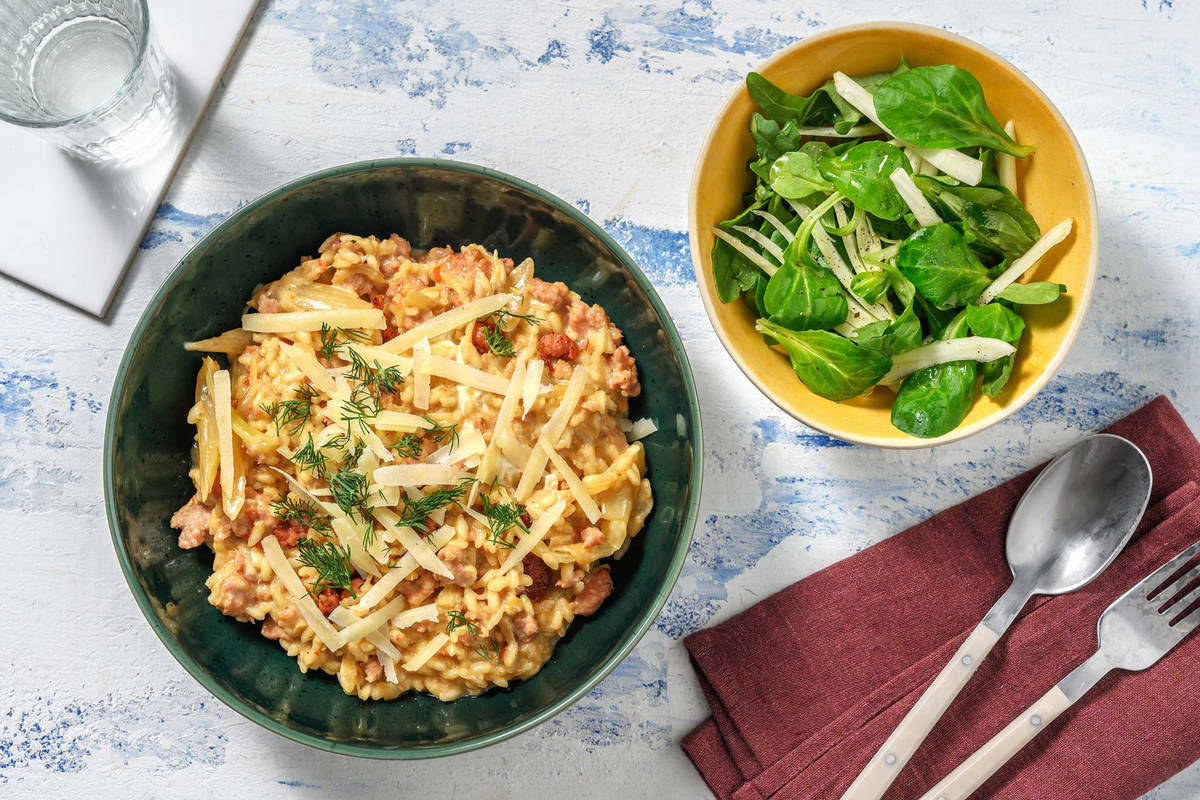 Risotto met venkel en varkensworst van Brandt & Levie Recept HelloFresh