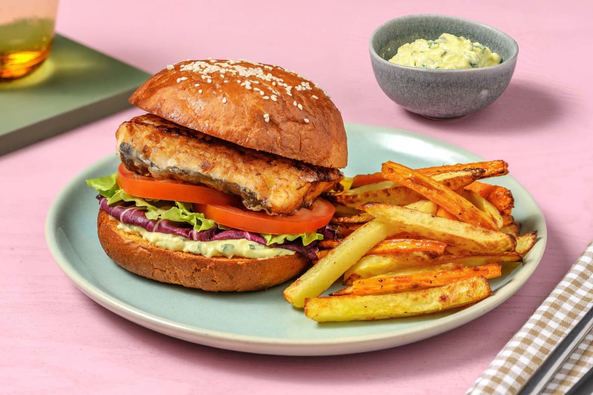 Meergranenvisburger met ravigotesaus