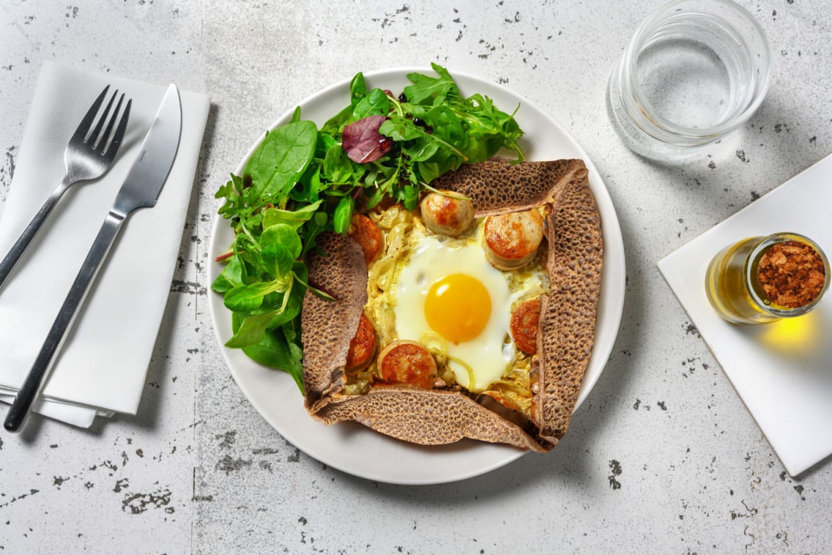 Fine galette de sarrasin & boudin blanc