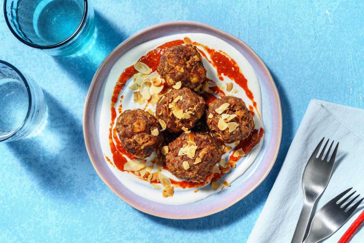 Spiced Honey-Harissa Lamb Meatballs