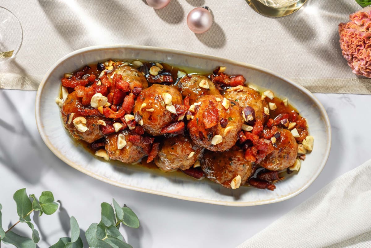 Cheesy Pigs in Blankets Style Meatballs