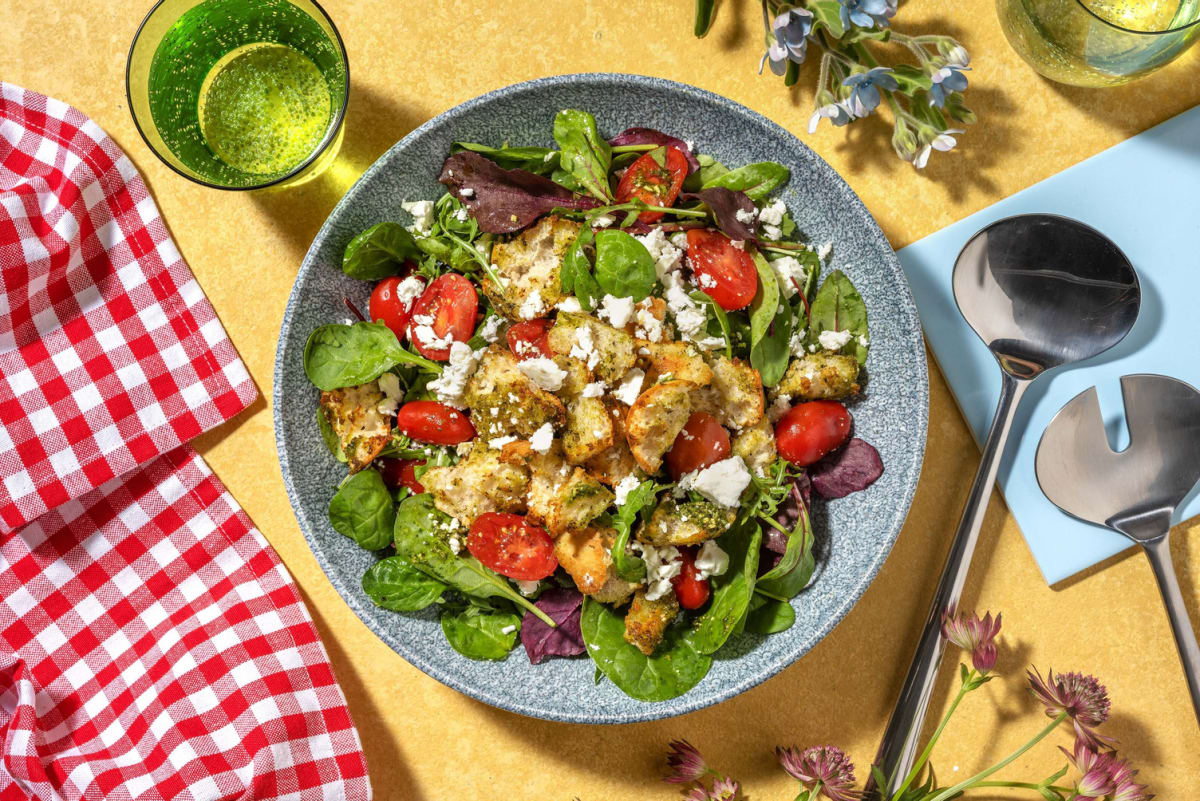 Zhoug, Feta and Baby Plum Tomato Salad