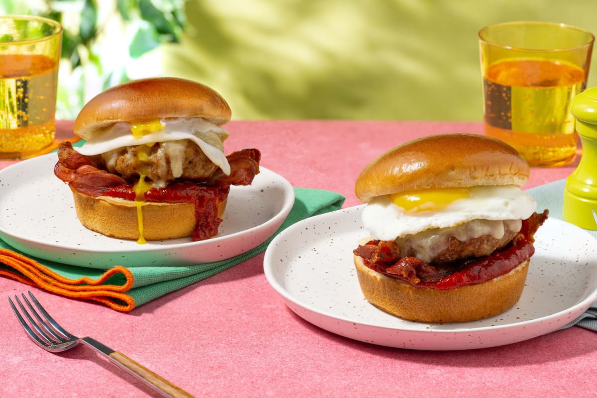 Mighty Sausage Burger Breakfast Bap