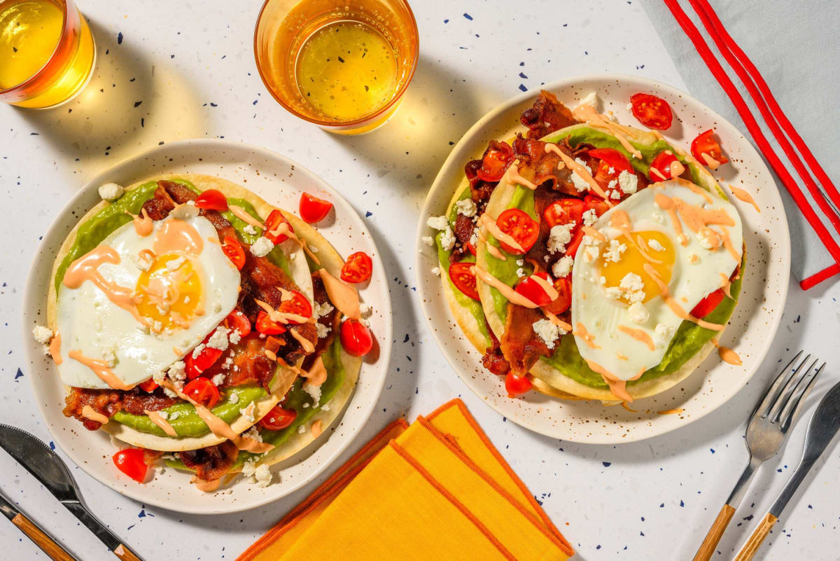 Crispy Bacon & Smashed Avo Tostada Stack