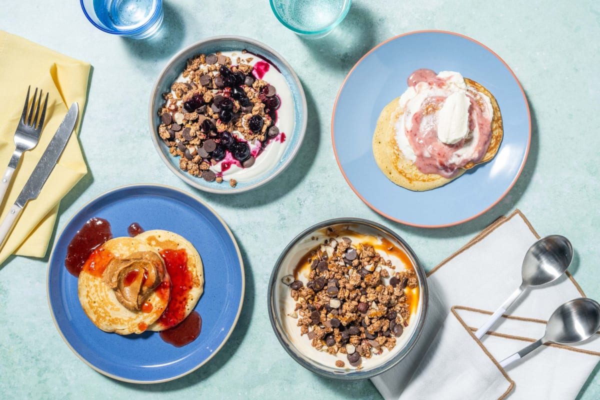 4 Day Breakfast Plan | Granola Yoghurt and Pancakes | 4 Meals | 2 Portions Each