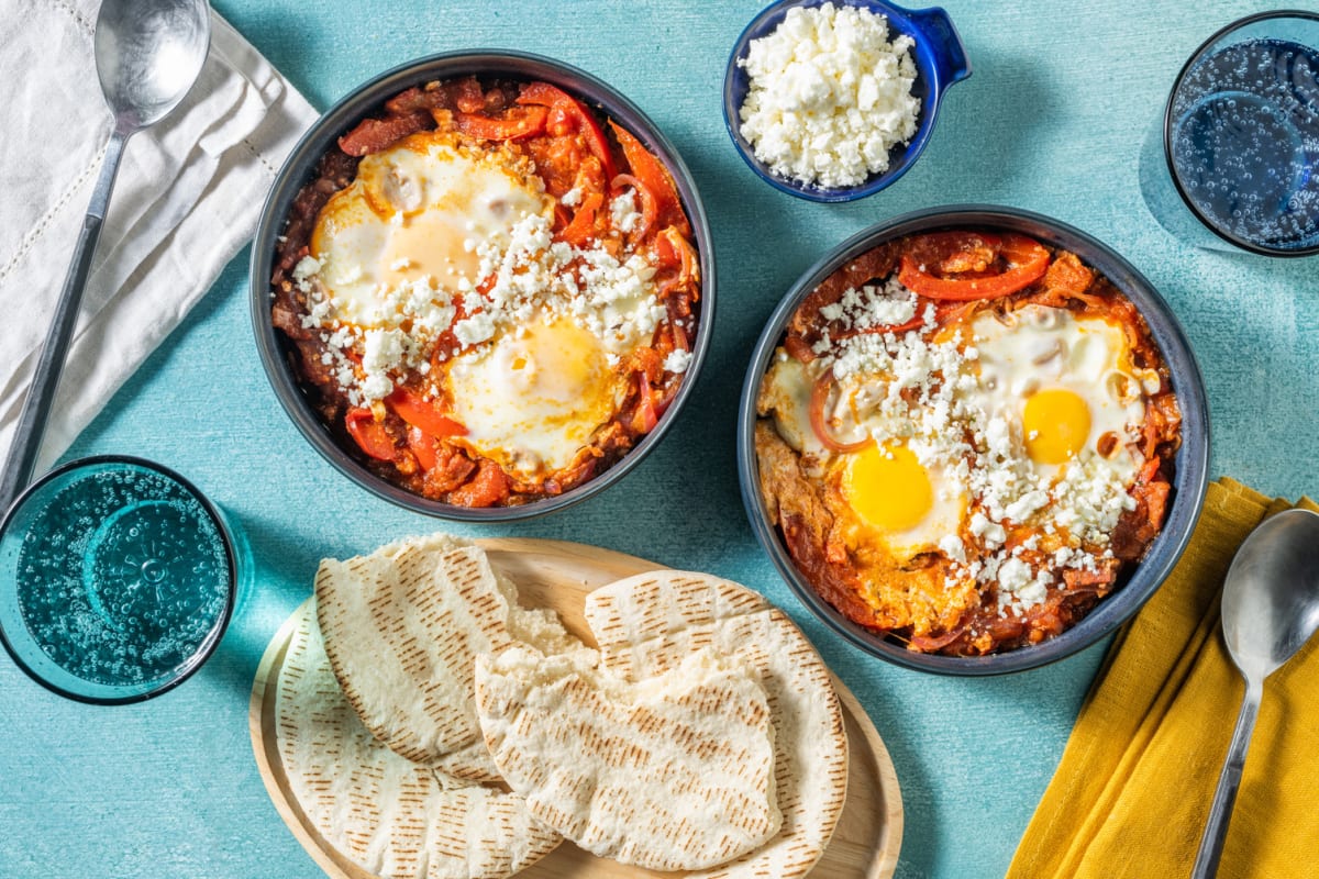 Chorizo Shakshuka and Toasted Flatbreads