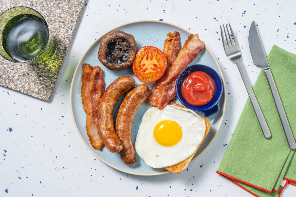 Full English Breakfast and Diced Potatoes