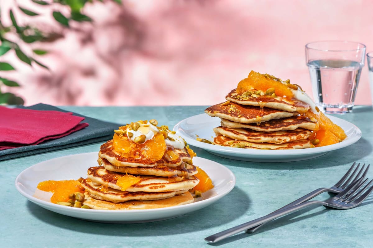 Honung- och ricottatoppade pannkakor