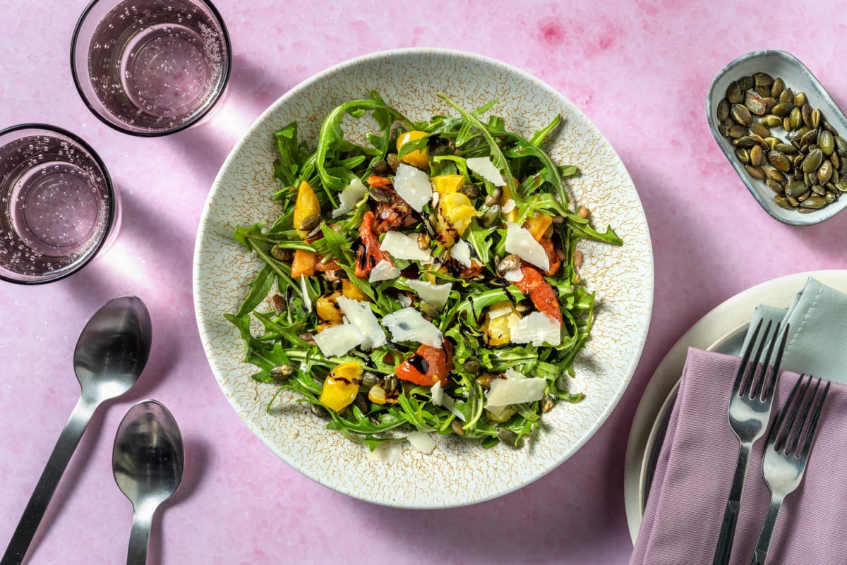 Salade de roquette à l'italienne à la crème balsamique 