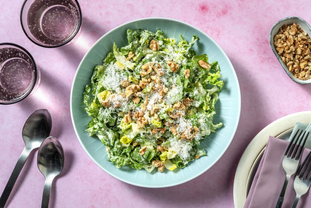 Caesar-stijl salade met truffeldressing
