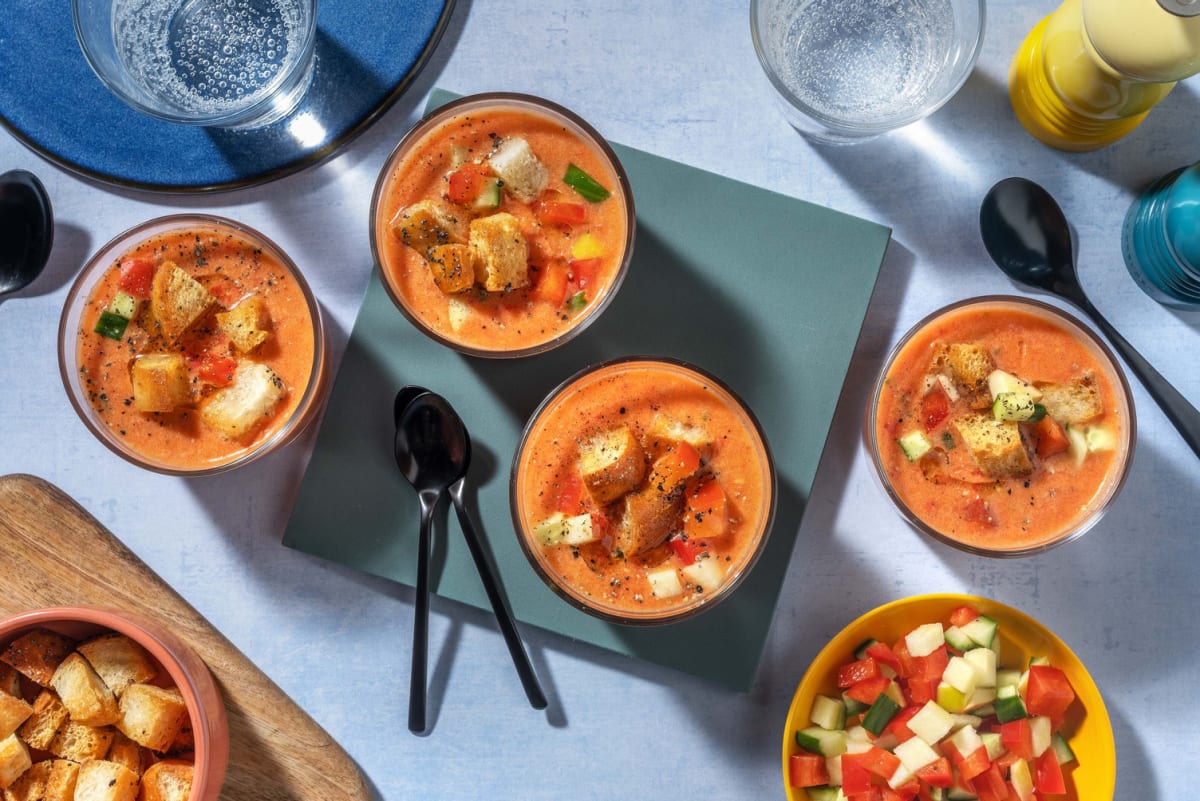 Gazpacho met frisse topping