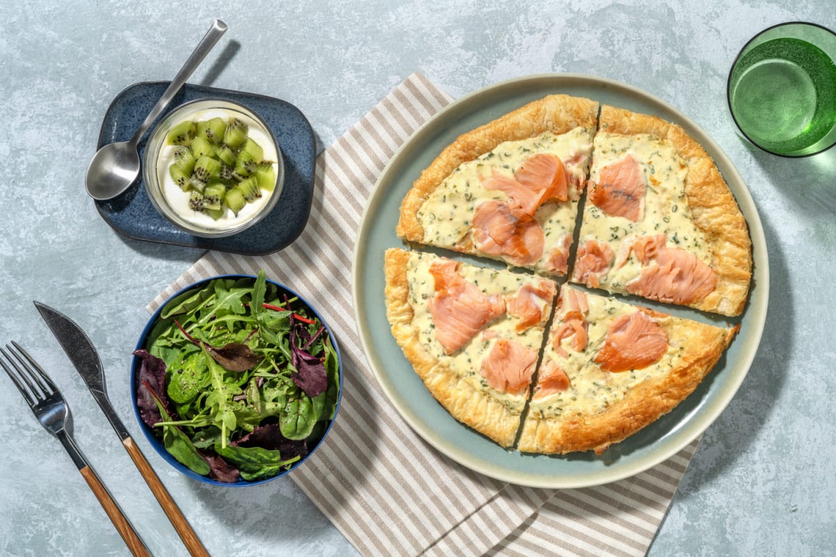 Brunch : Tarte saumon fumé & crème ciboulette