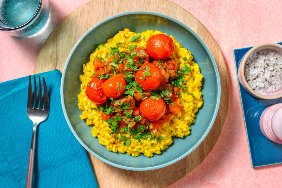 Ossobuco et risotto au curcuma