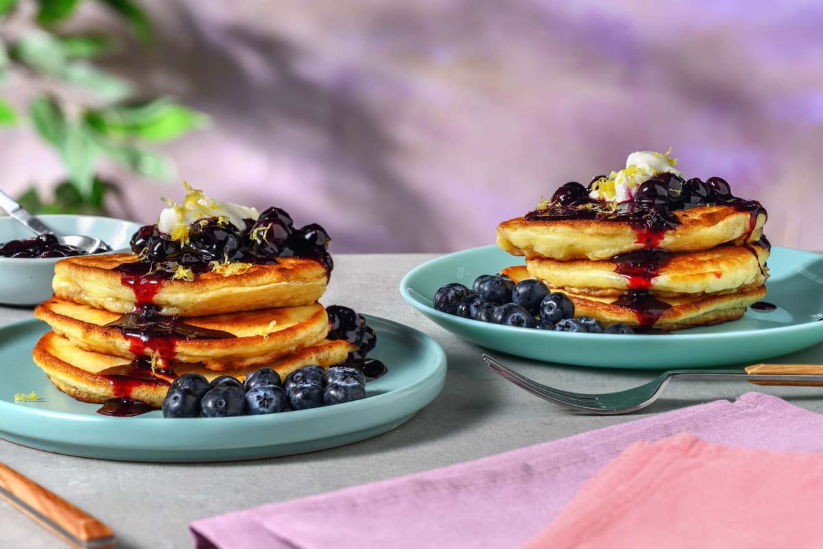 Blueberry cheesecake pancakes