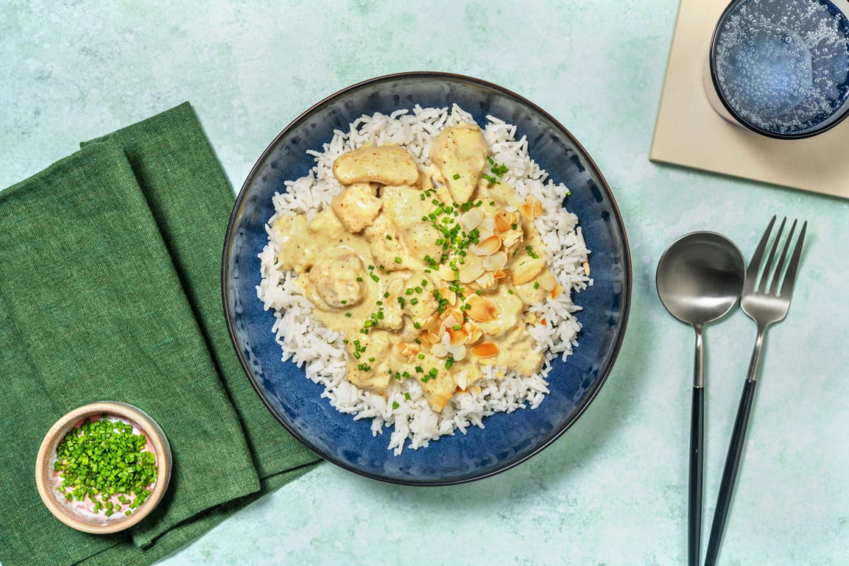 Pollo con salsa de almendras
