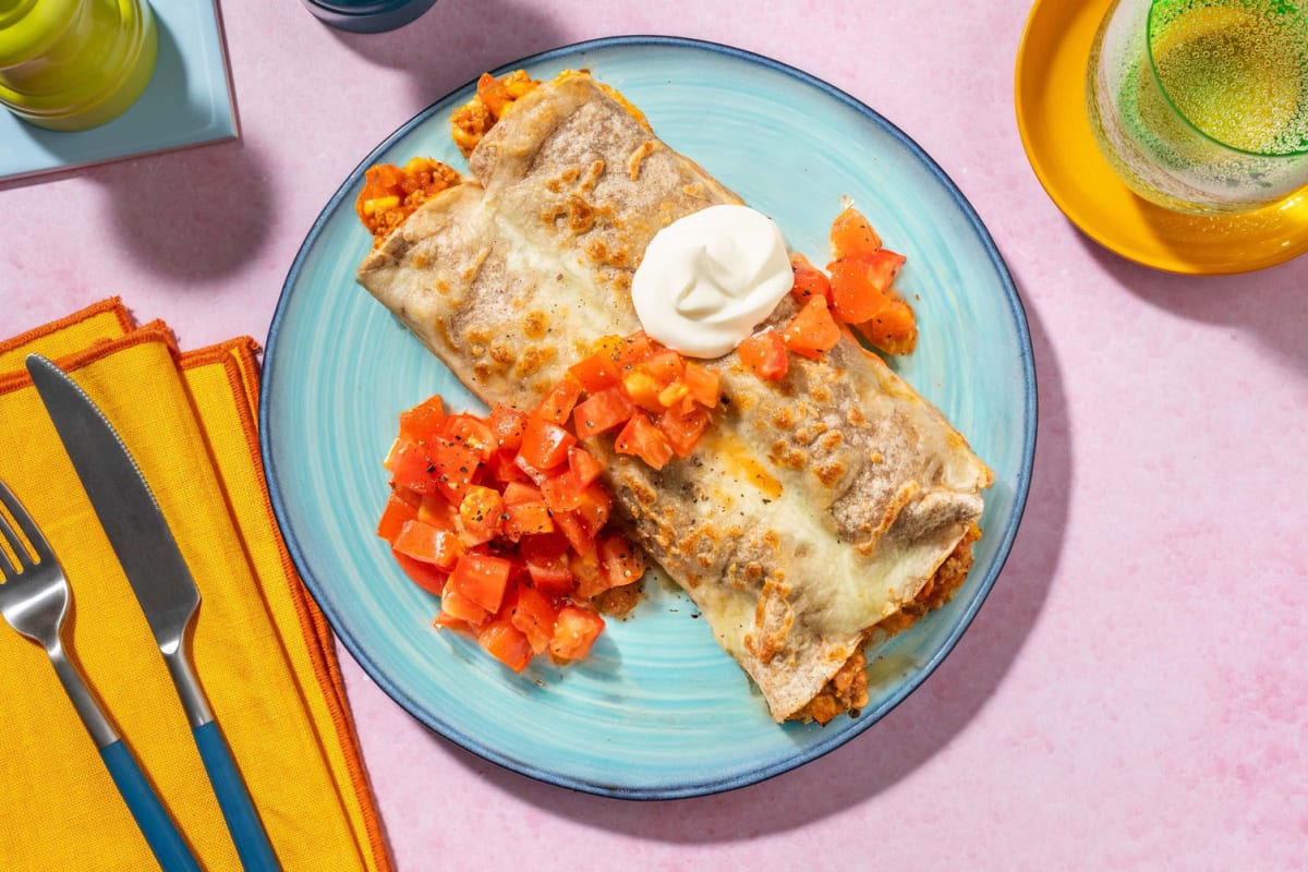 Volkoren enchilada's met kipgehakt