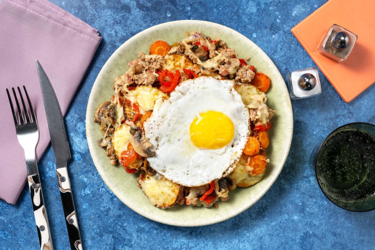 Tiroler gröstl met boerenworst en spekjes