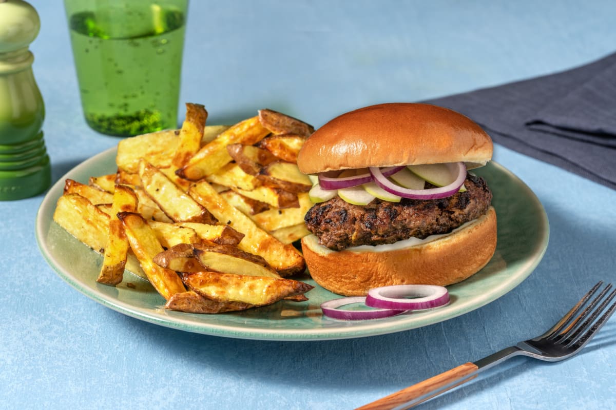 Homemade Apple Beef Burgers