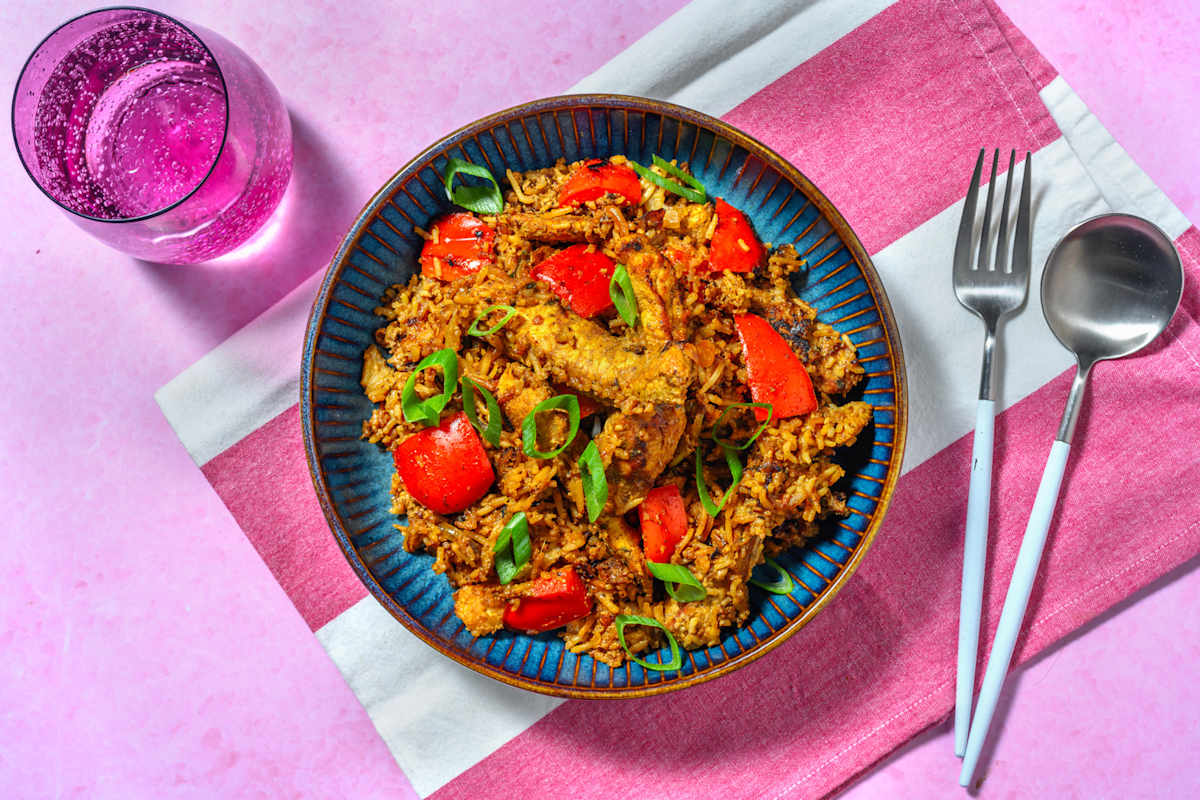 Arroz frito con lomo de cerdo