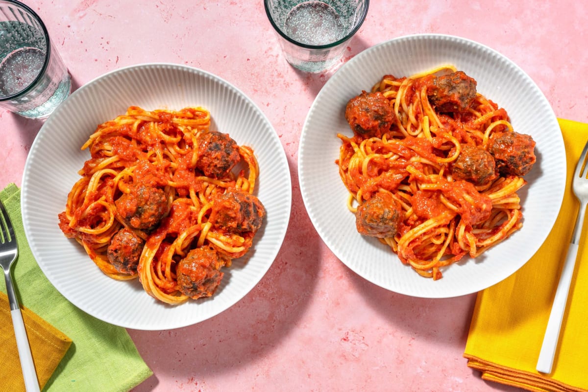 Herby Meatballs and Linguine