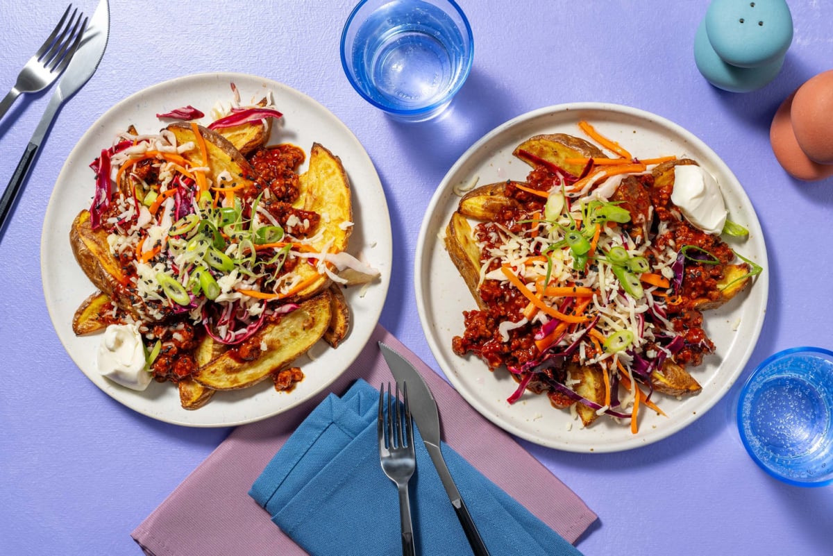 Cheesy Korean Inspired Beef Loaded Wedges