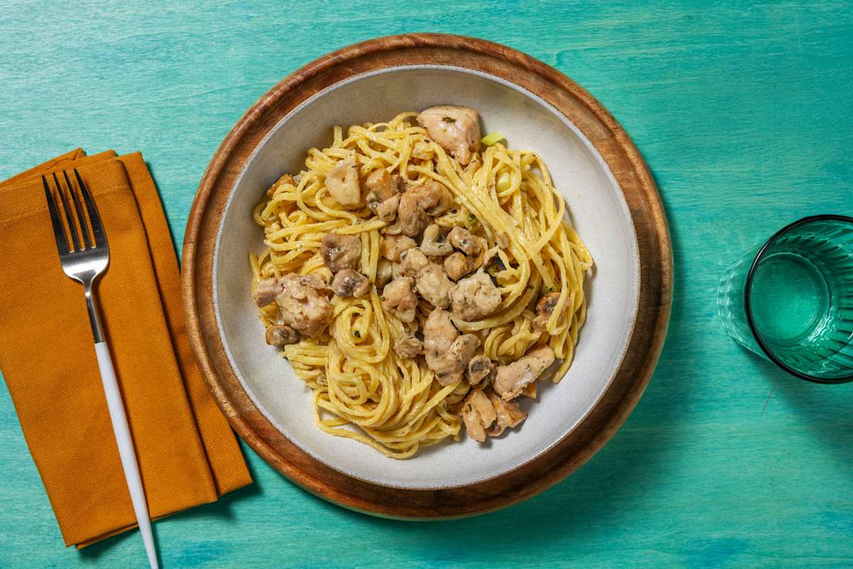 Double Chicken and Mushroom Linguine