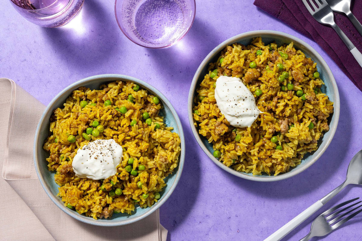 Korma Spiced Pork Pilaf and Mango Chutney Recipe HelloFresh