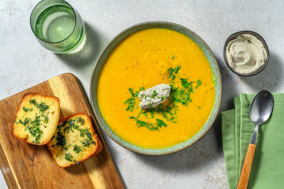 Velouté de zanahoria con leche de coco