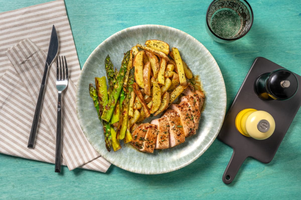 Pork Loin and Rosemary Chips