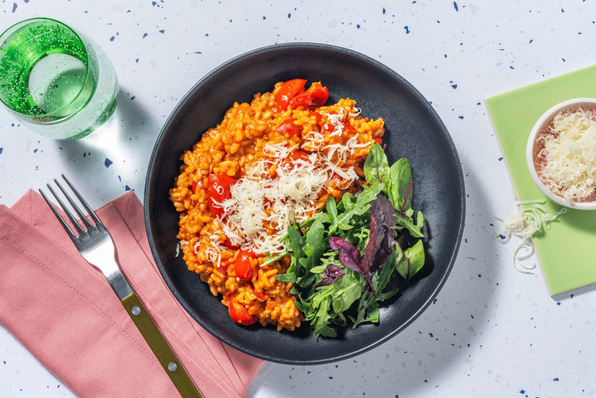 Super Cheesy Oven-Baked Tomato Risotto