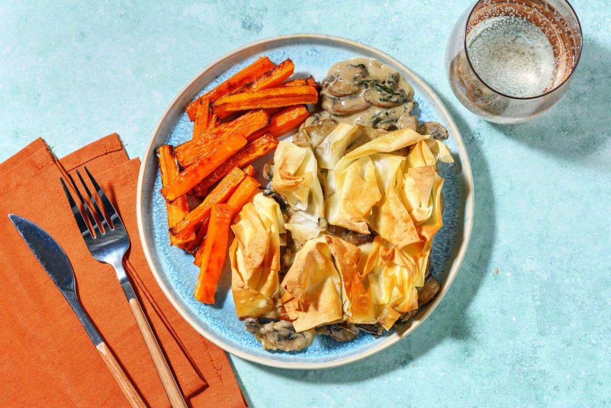 Creamy Truffle Mushroom and Spinach Pie