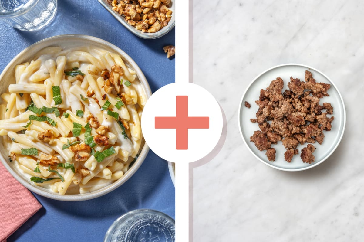 Strozzapreti alla crema di ricotta e salsiccia