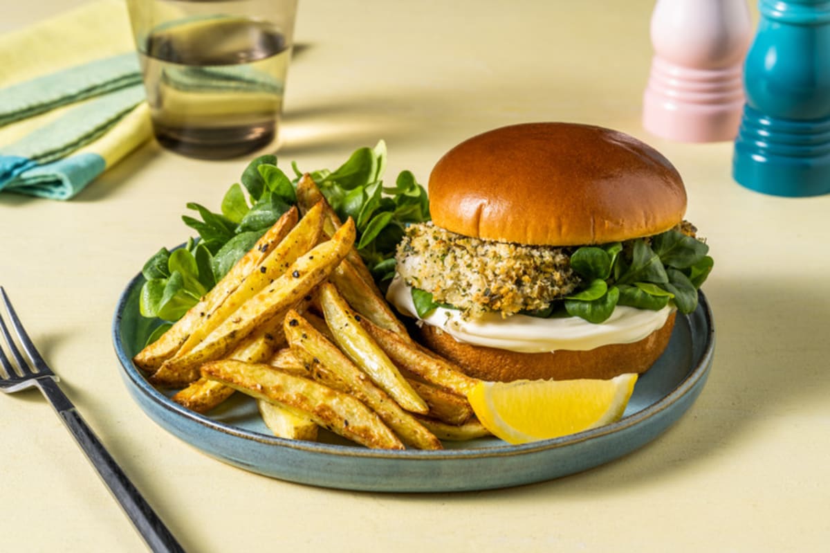 Crispy Crumbed Hake Burger