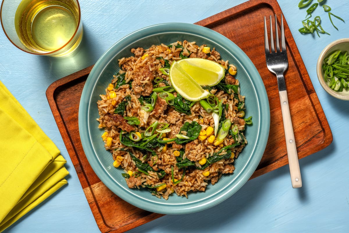 Caribbean Style Jerk Pork Fried Rice