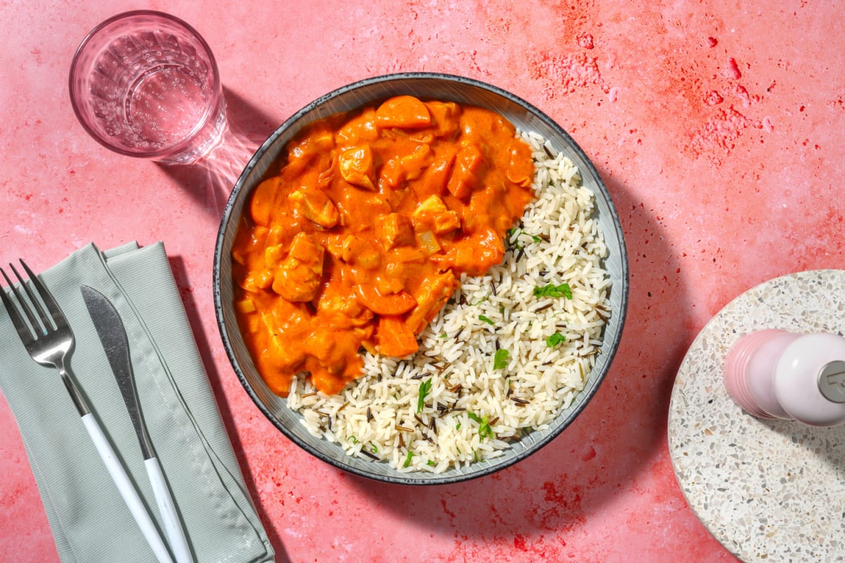 Hähnchengeschnetzeltes in Tomaten-Sahne-Soße