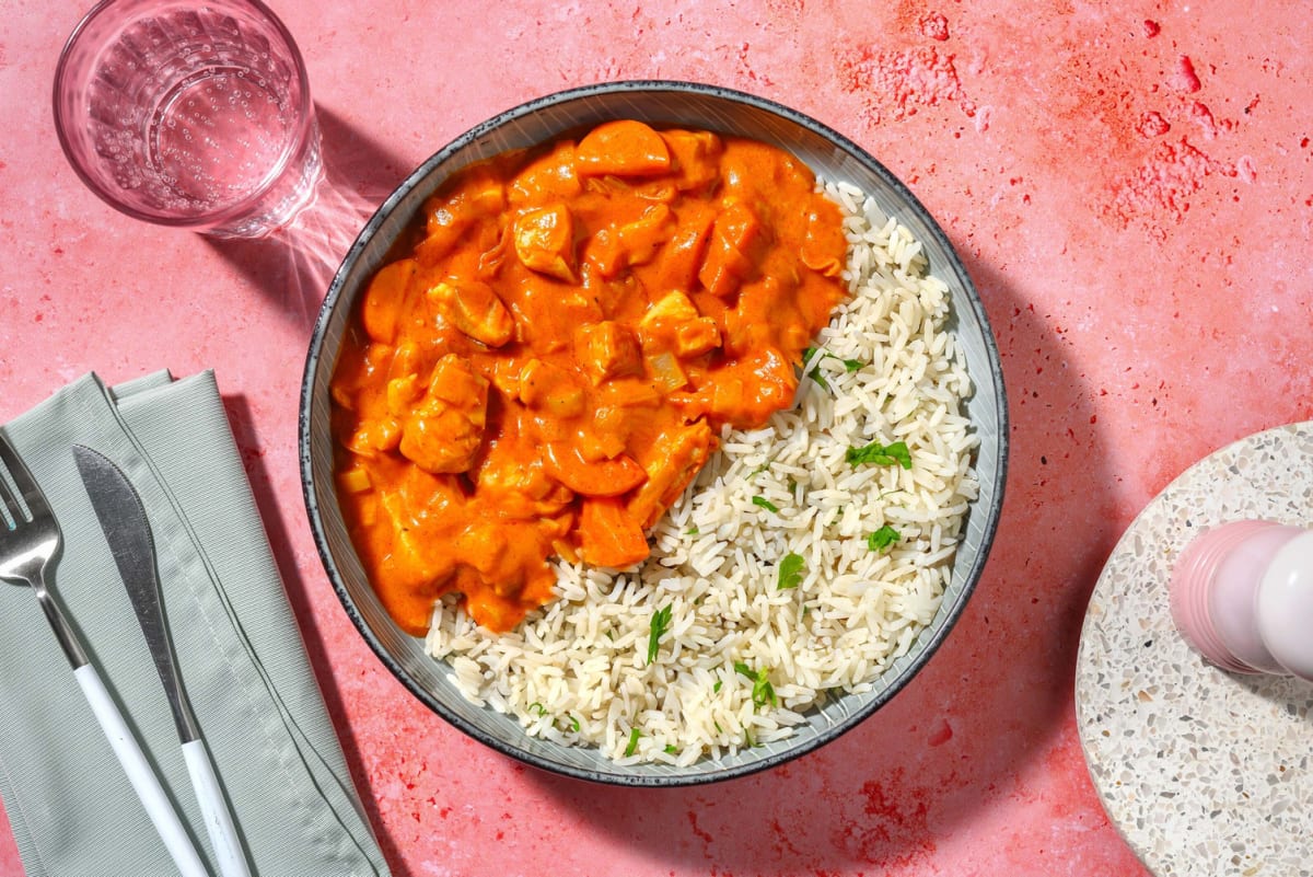 Hähnchengeschnetzeltes in Tomaten-Sahne-Soße