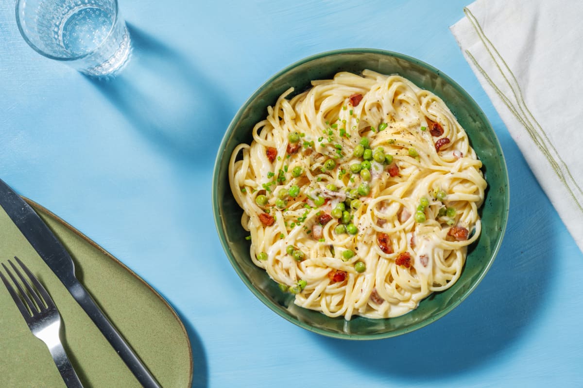 Carbonara Style Bacon Linguine