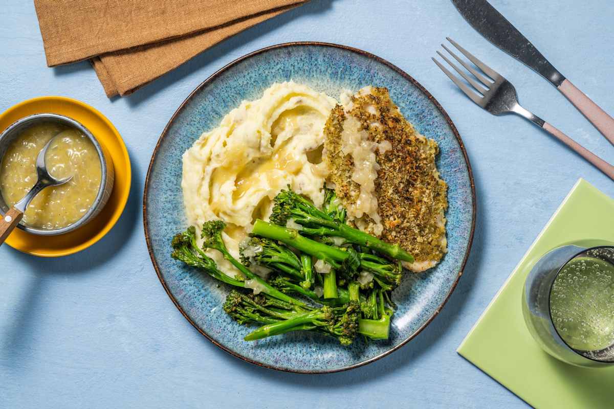 Lemon & Herb Crusted Basa and Chive Butter Sauce