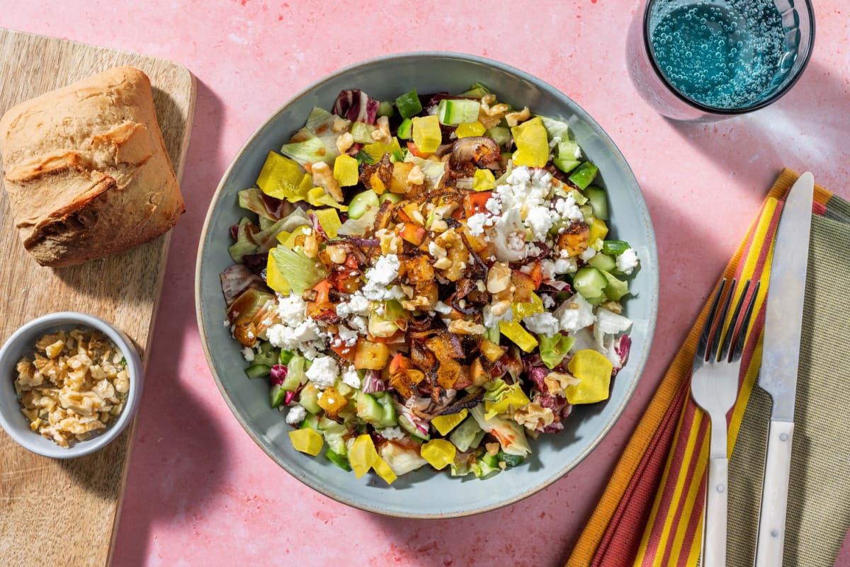 Salade au chèvre et vinaigrette fraise-balsamique