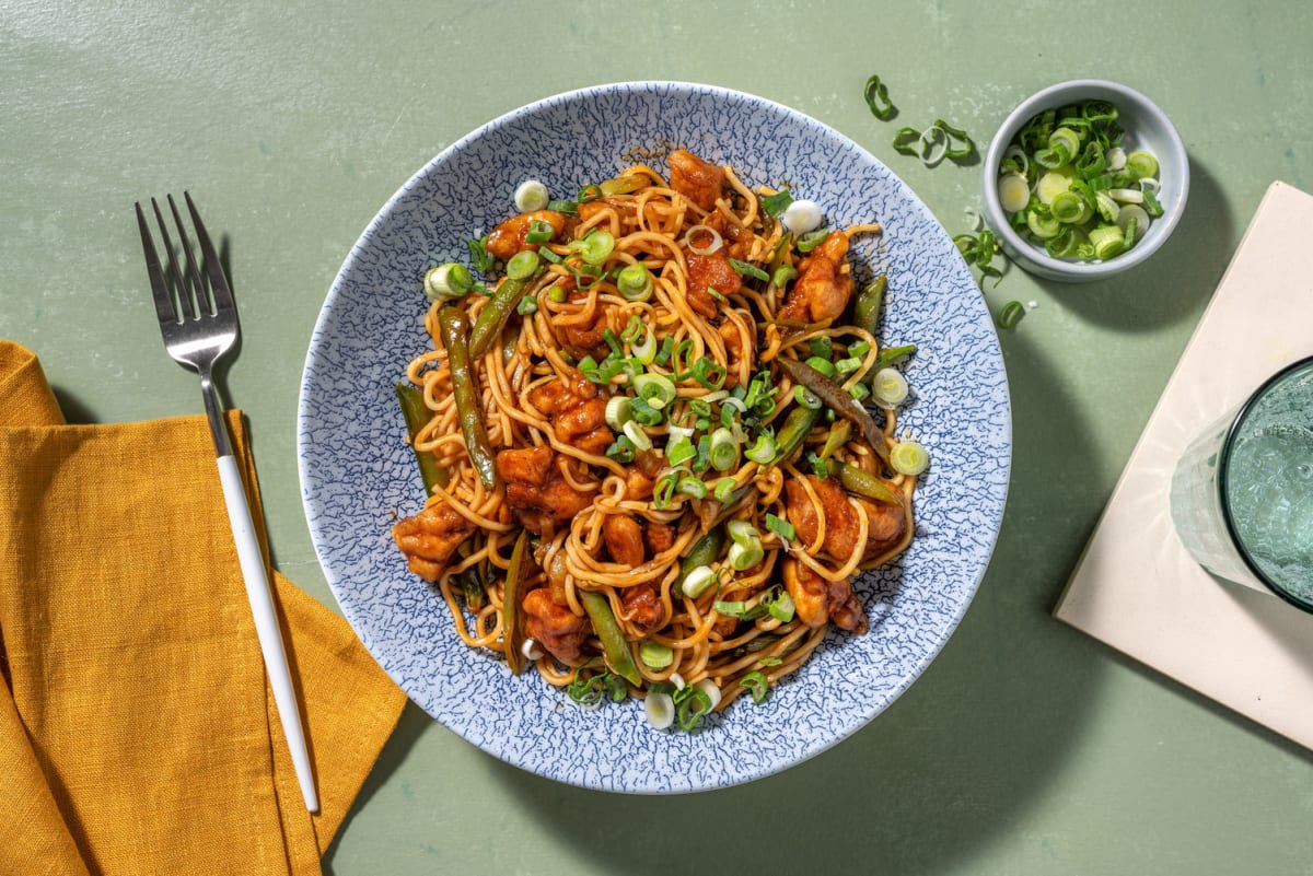 Sweet and Sticky Chicken  Thigh Noodles