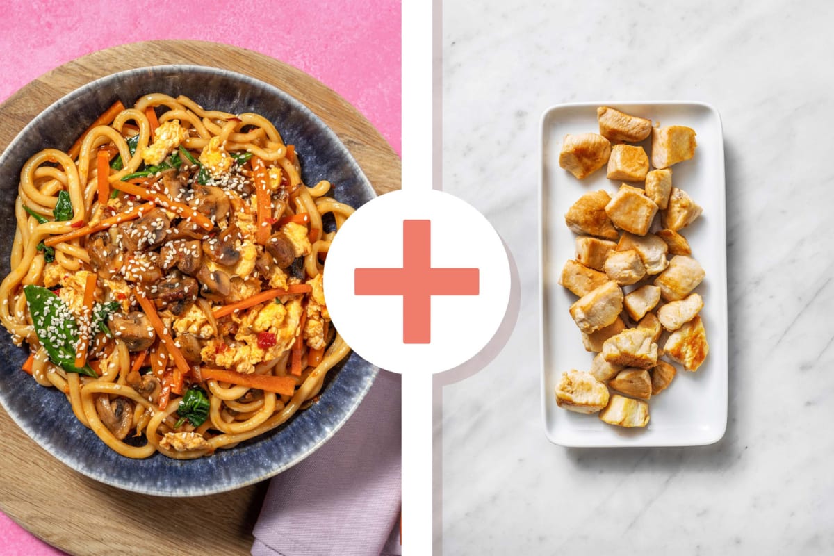Noodles ai funghi e maiale stile japchae