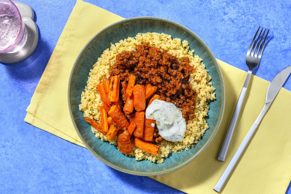 Chermoula Lamb Stew and Herby Bulgur