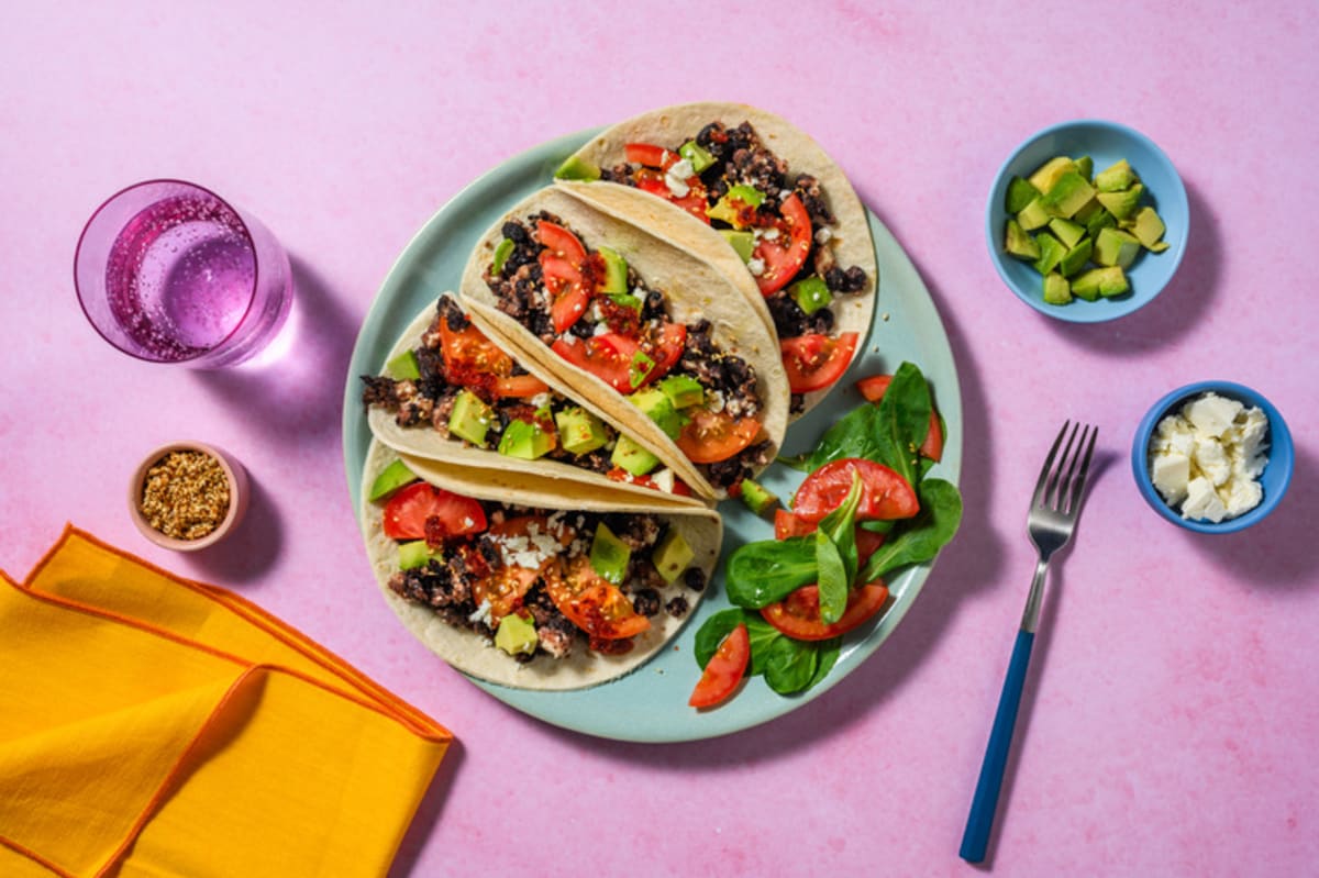 Black Bean and Avocado Loaded Tortillas