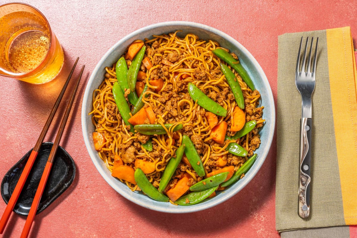 Thai Inspired Pork and Noodle Stir-Fry